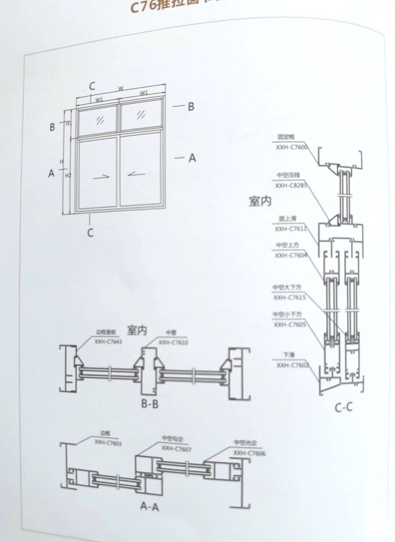 C76推拉窗節(jié)點(diǎn)圖